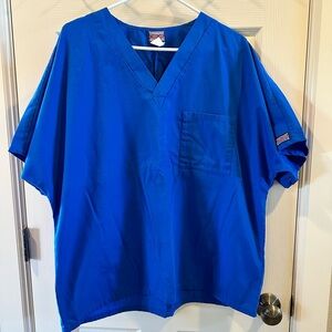 Cherokee Workwear Royal Blue Scrub Top Size Large